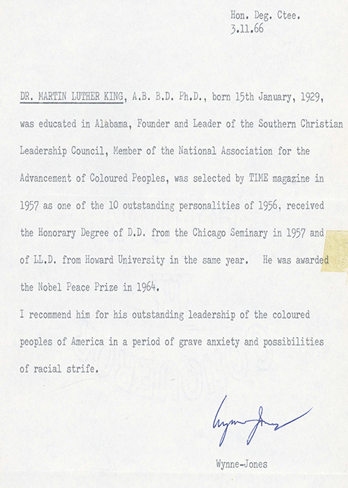 [Lord] Wynne-Jones, letter to E.M. Bettenson, October 2, 1966 