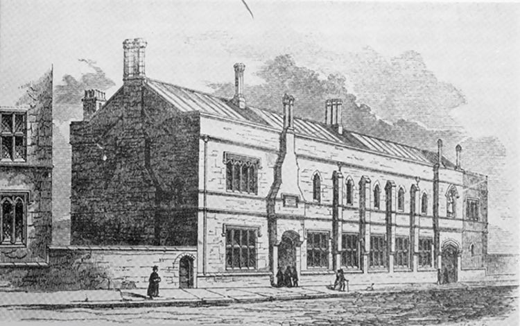 Illustration of the College of Medicine on Orchard Street, c. 1852