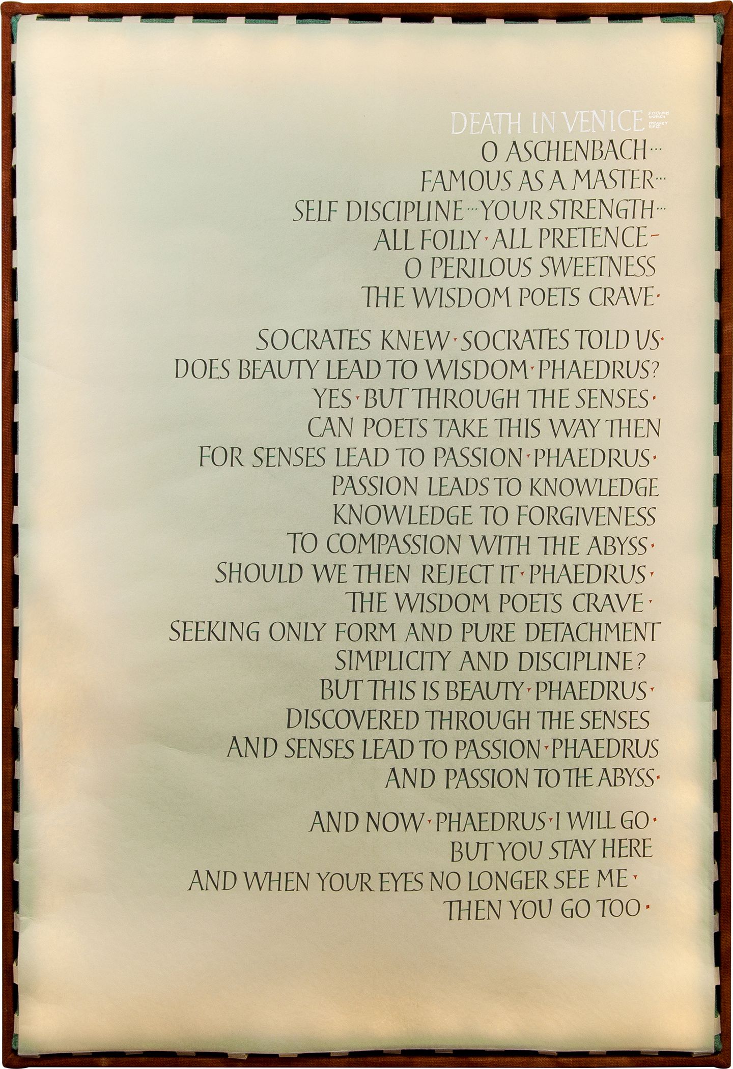 Vellum Panel, created by calligrapher Sue Hufton
