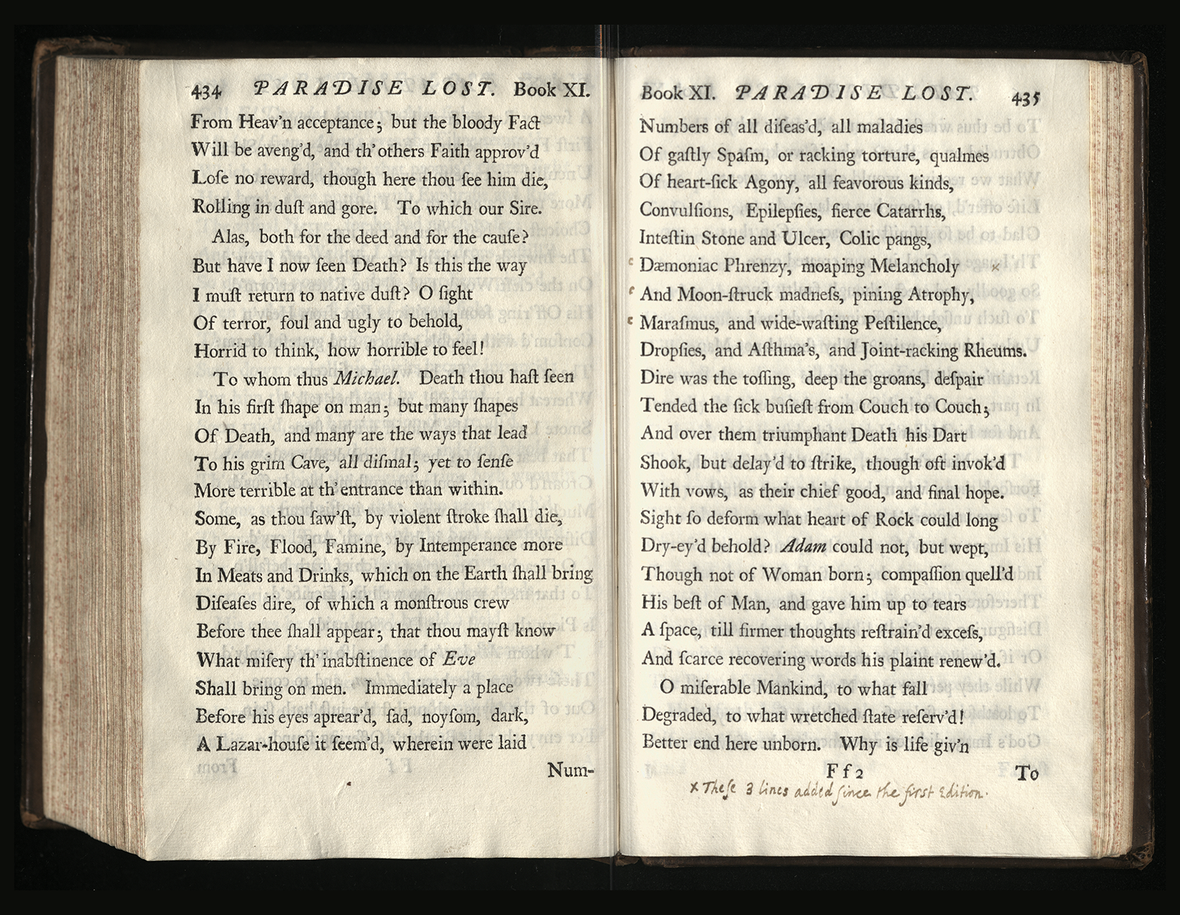 Pages from Paradise Lost: A Poem in Twelve Books, with annotations by Pope in the margins