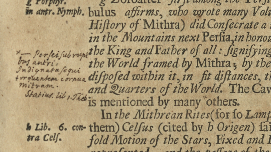 Extract from Statius' Thebaid written by Pope in the margin of Stanley's History of Philosophy (Robinson 409).