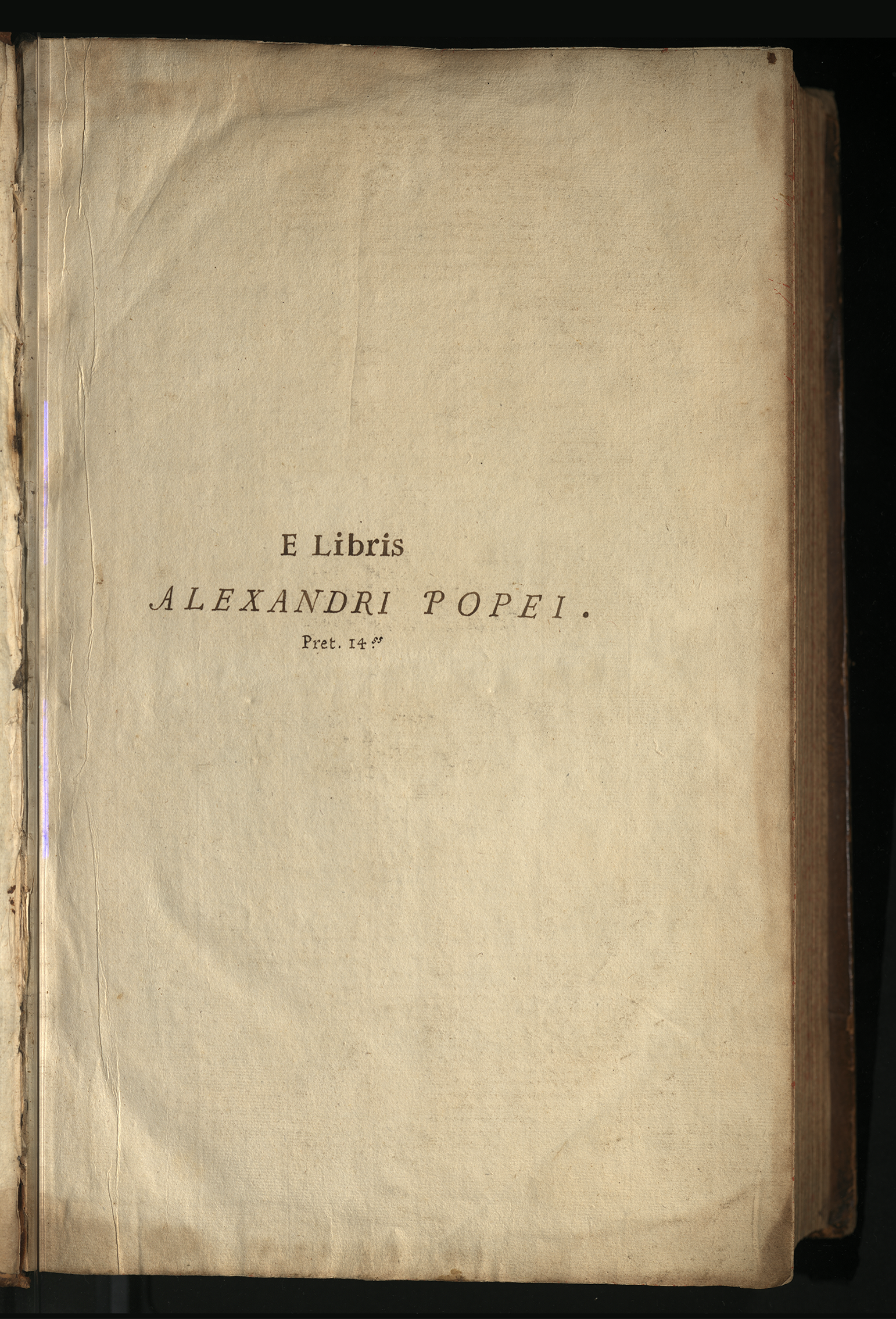 Ownership inscription to Thomas Stanley, in The History of Philosophy, by Thomas Stanley (1701) (Philip and Marjorie Robinson Collections, Robinson 409).