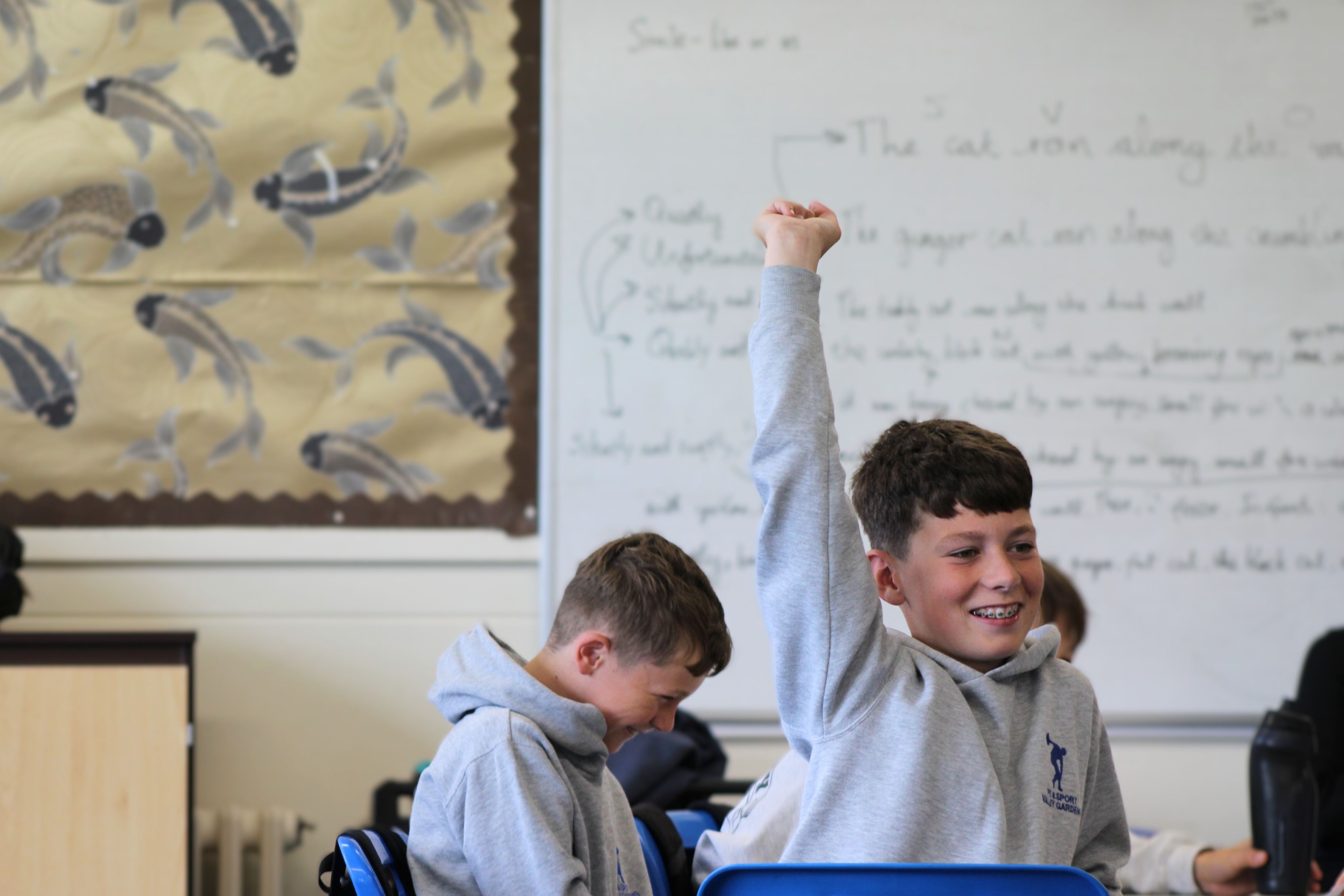 A student with their hand up
