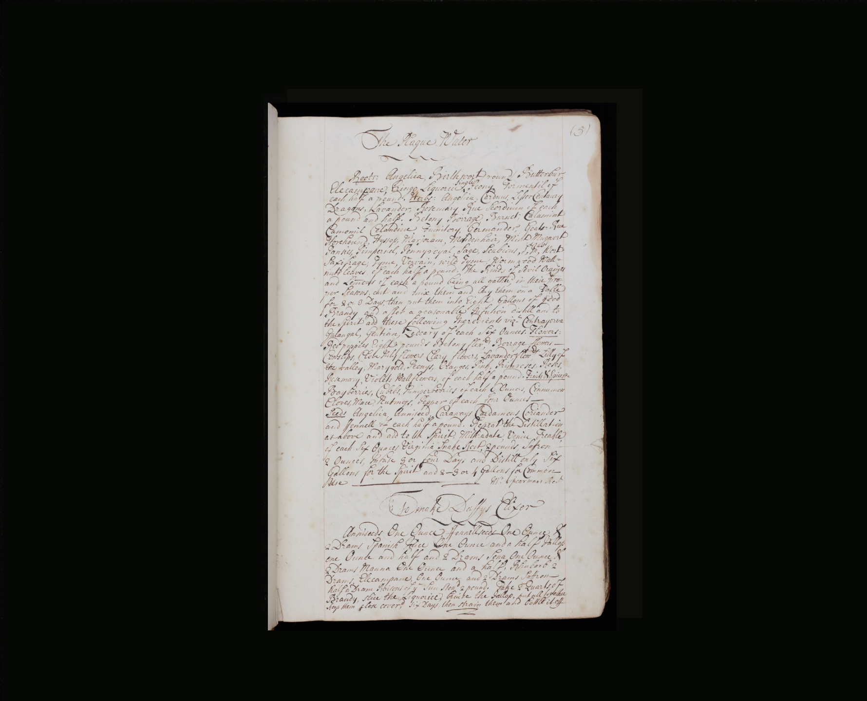 Recipe for how to make Plague water