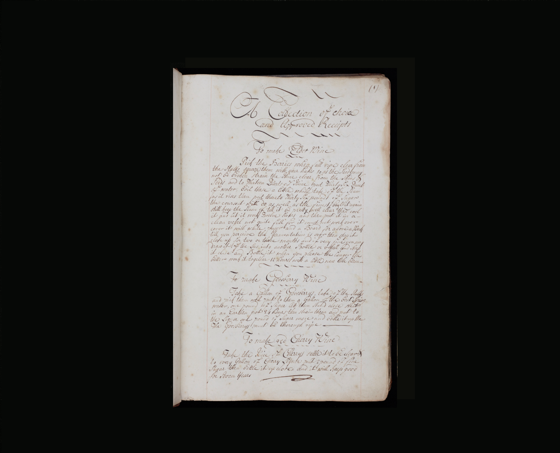 Recipes for how to make Elder Wine and Gooseberry Wine