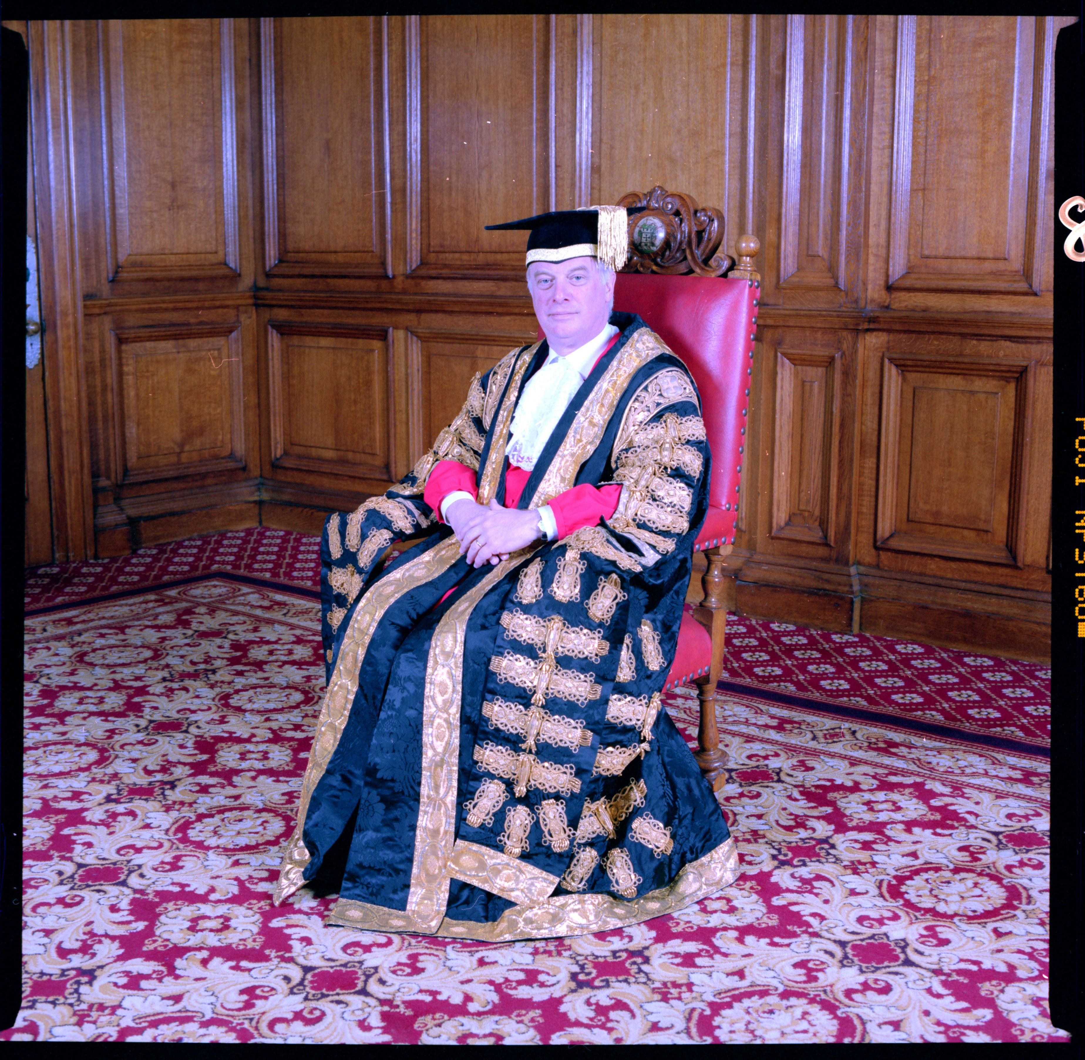 Photograph of Chris Patten installed as Chancellor, 1999. NUA/S/27051/08