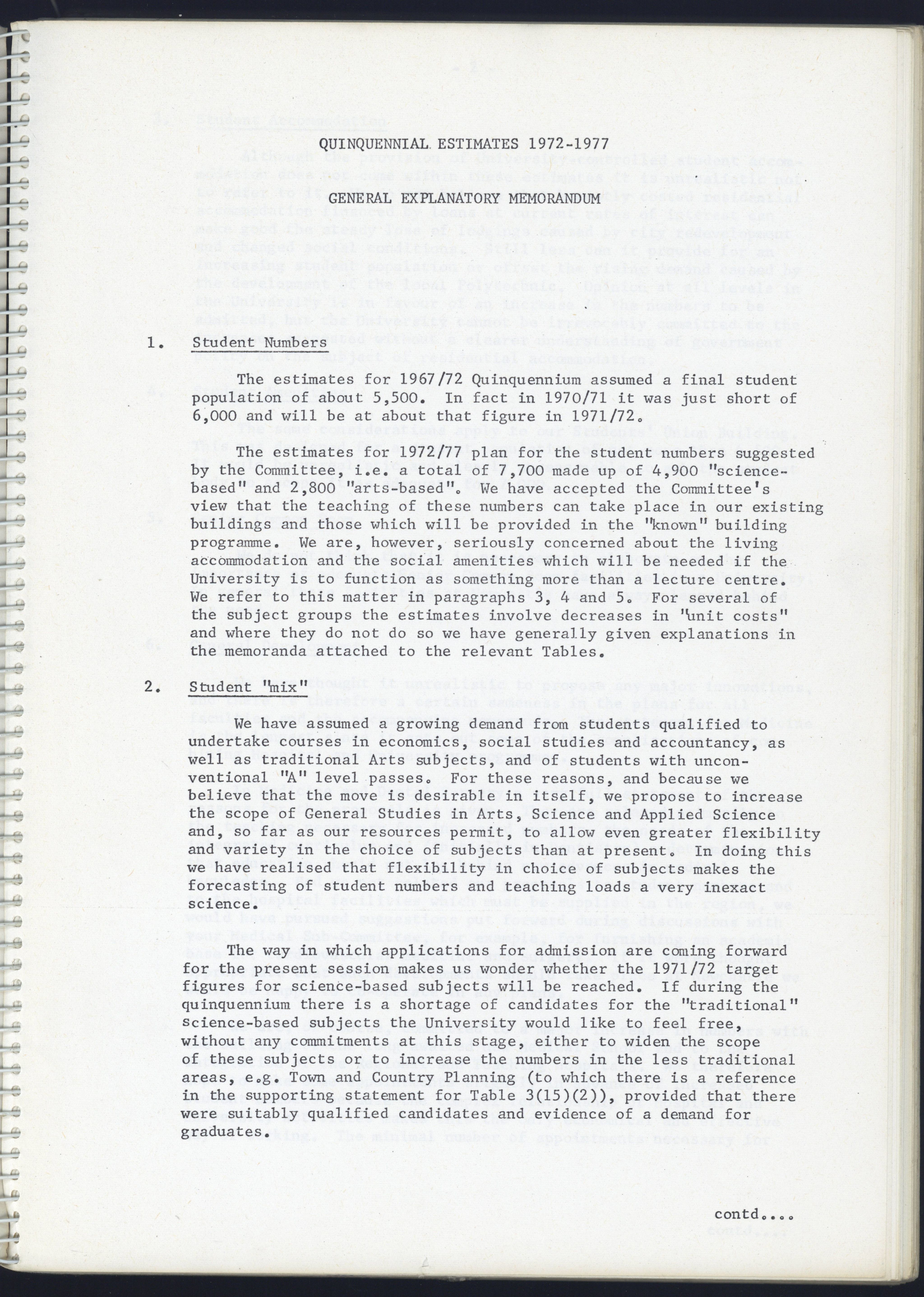 Page from Quinquennial Estimates, 1972–1977. NUA/OS/543.