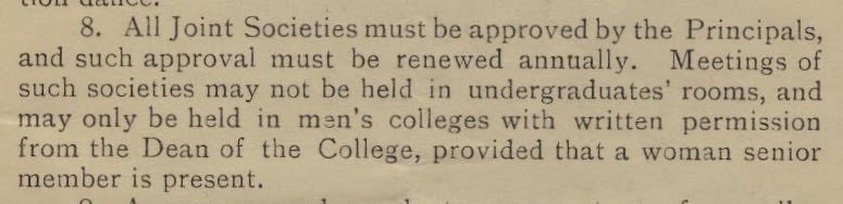 Rule 8 from the Inter-Collegiate Rules for Women Undergraduates.