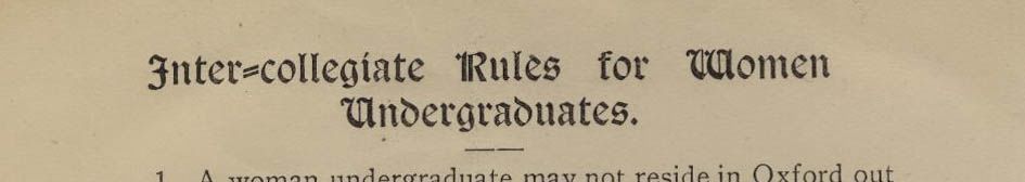 Inter-collegiate Rules for Women Undergraduates title.