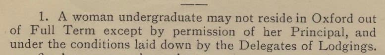 Rule 1 from the Inter-Collegiate Rules for Women Undergraduates.