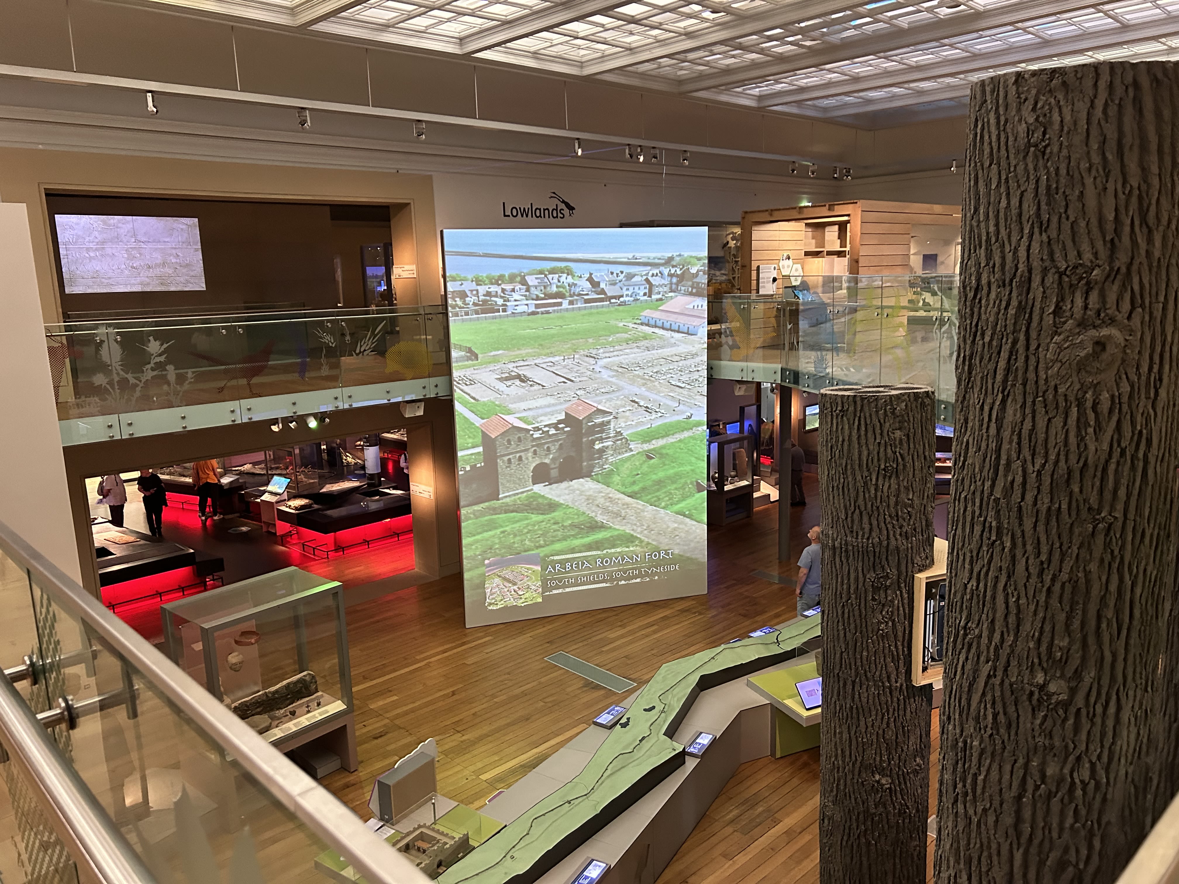 A large screen showing videos in a gallery. 