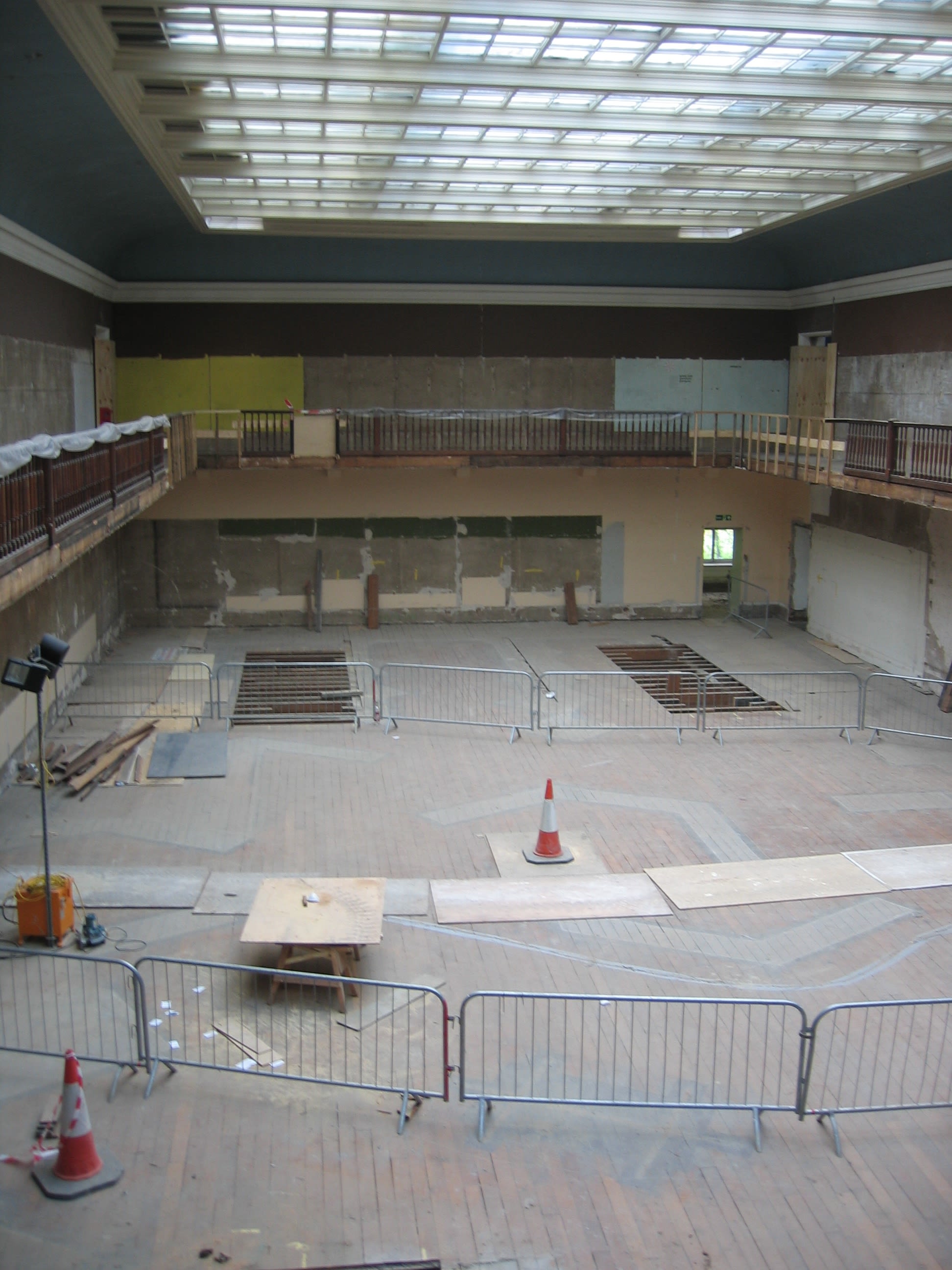 Two floors of a building under construction.